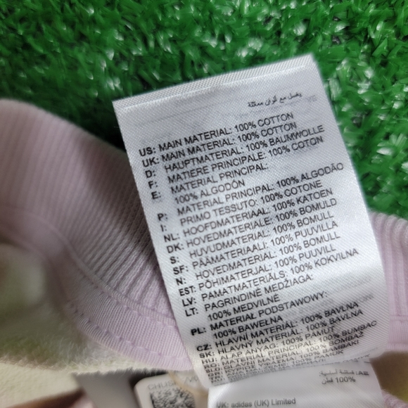 Adidas Women's Tiger Striped Sweatshirt Size Medium Yellow Pink 100% Cotton New - Picture 7 of 8